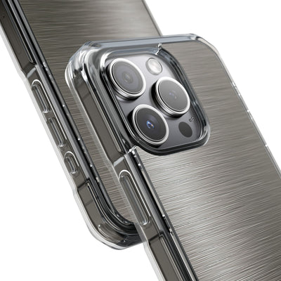 Grey Impact MagSafe Phone Case for iPhone - Brushed Industrial Steel