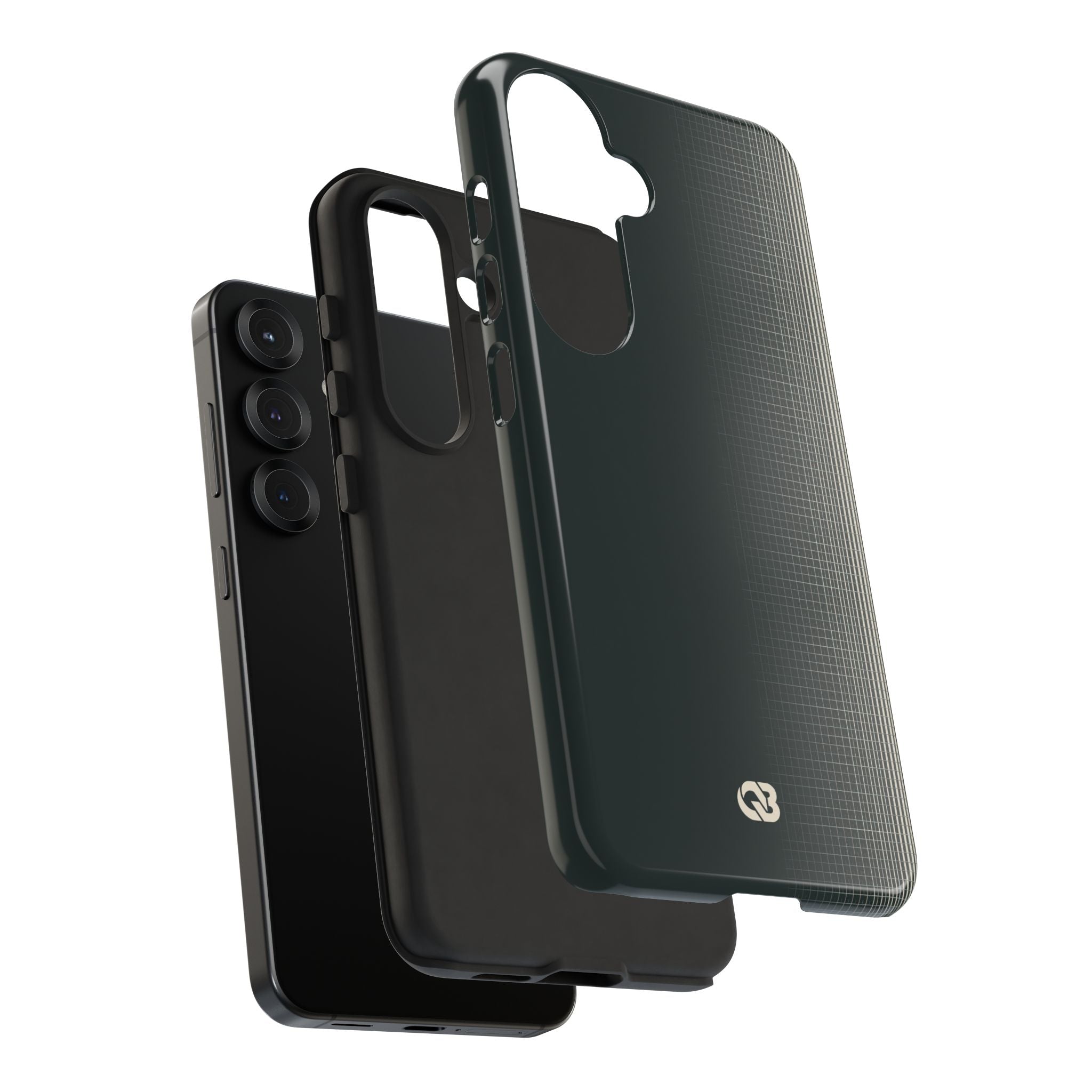 Grey Tough Phone Case for Samsung - Charcoal Tech Grid