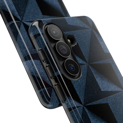 Blue Tough Phone Case for Samsung - Indigo Basalt Facets