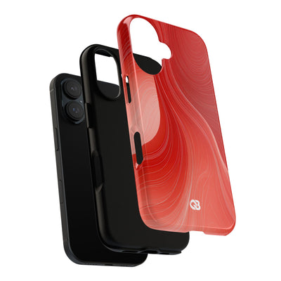 Red Tough Phone Case for iPhone - Crimson Silk Strands