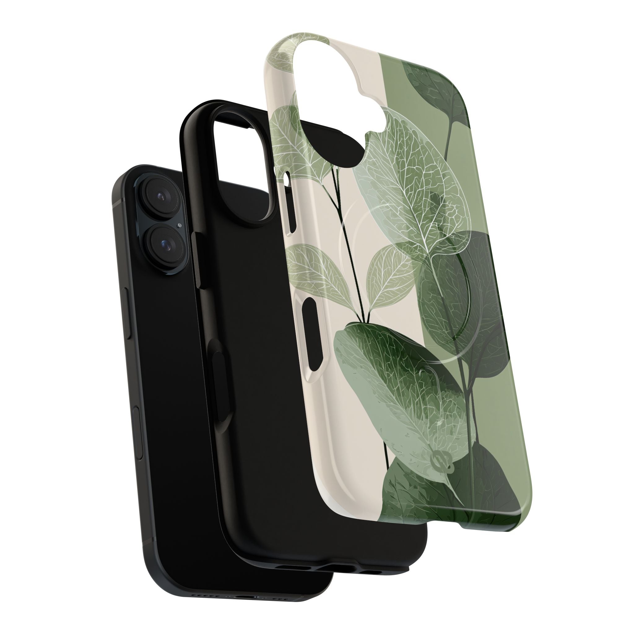 Green Tough 2.0 Magsafe Phone Case for iPhone - Sage Leaf Skeletals