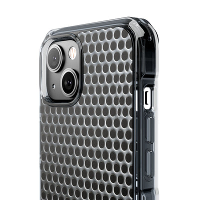 Silver Impact MagSafe Phone Case for iPhone - Brutalist Steel Mesh