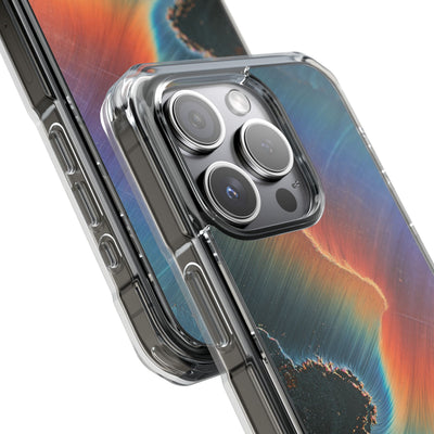 Prismatic Aura Shift · Clear Impact Magnetic Phone Case for iPhone · Blue