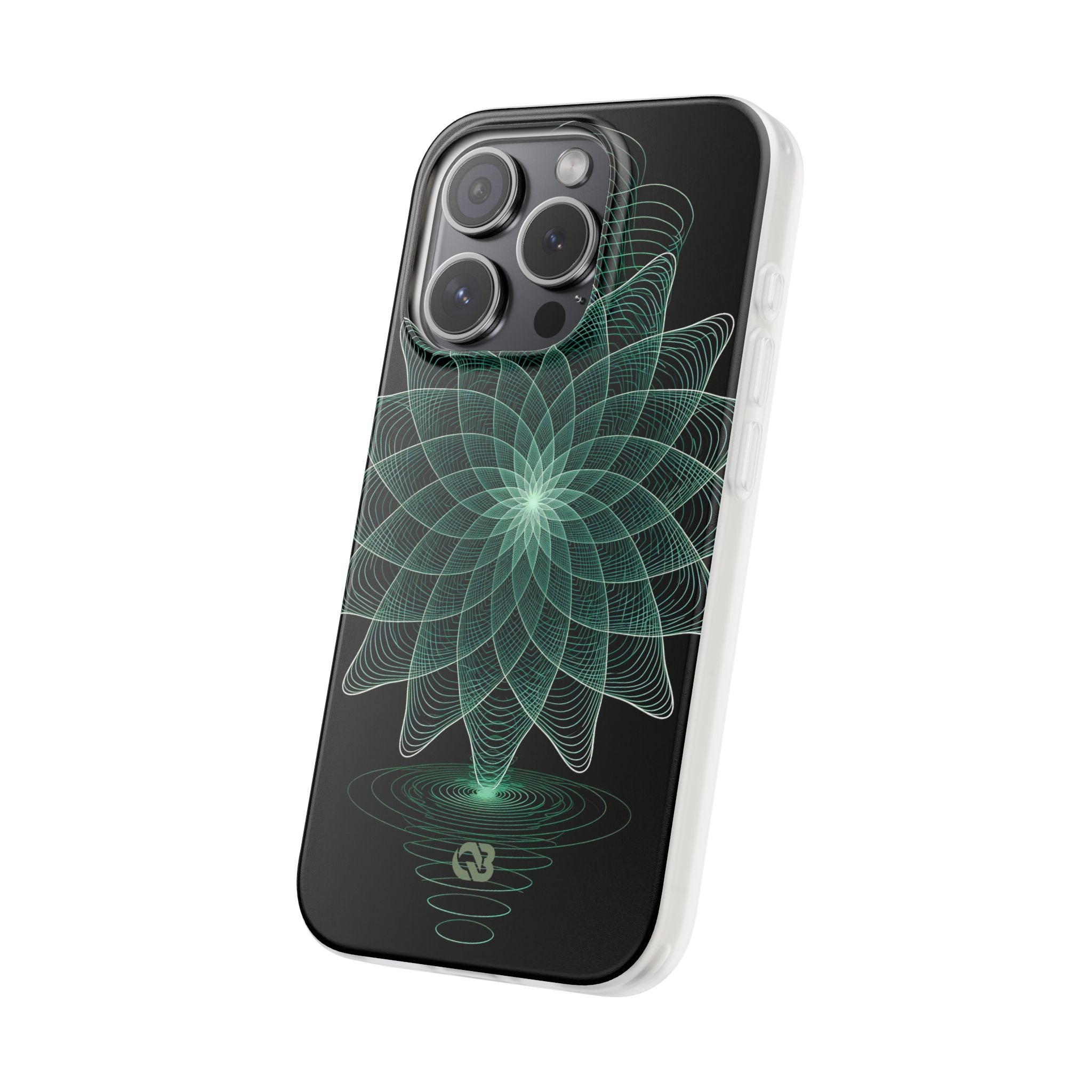Green Lite Phone Case for iPhone - Cyan Signal Bloom