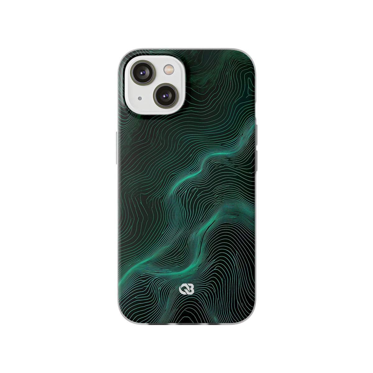 Teal Lite Phone Case for iPhone - Neon Jade Contour