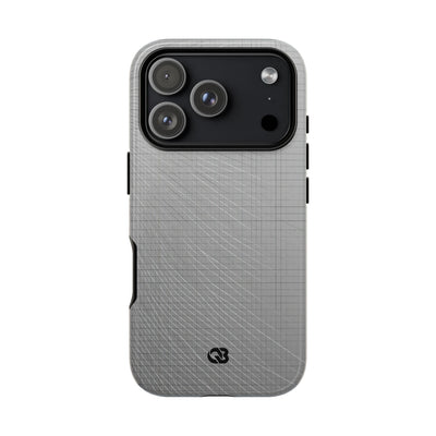 Grey Tough Phone Case for iPhone - Chrome Mesh Warp