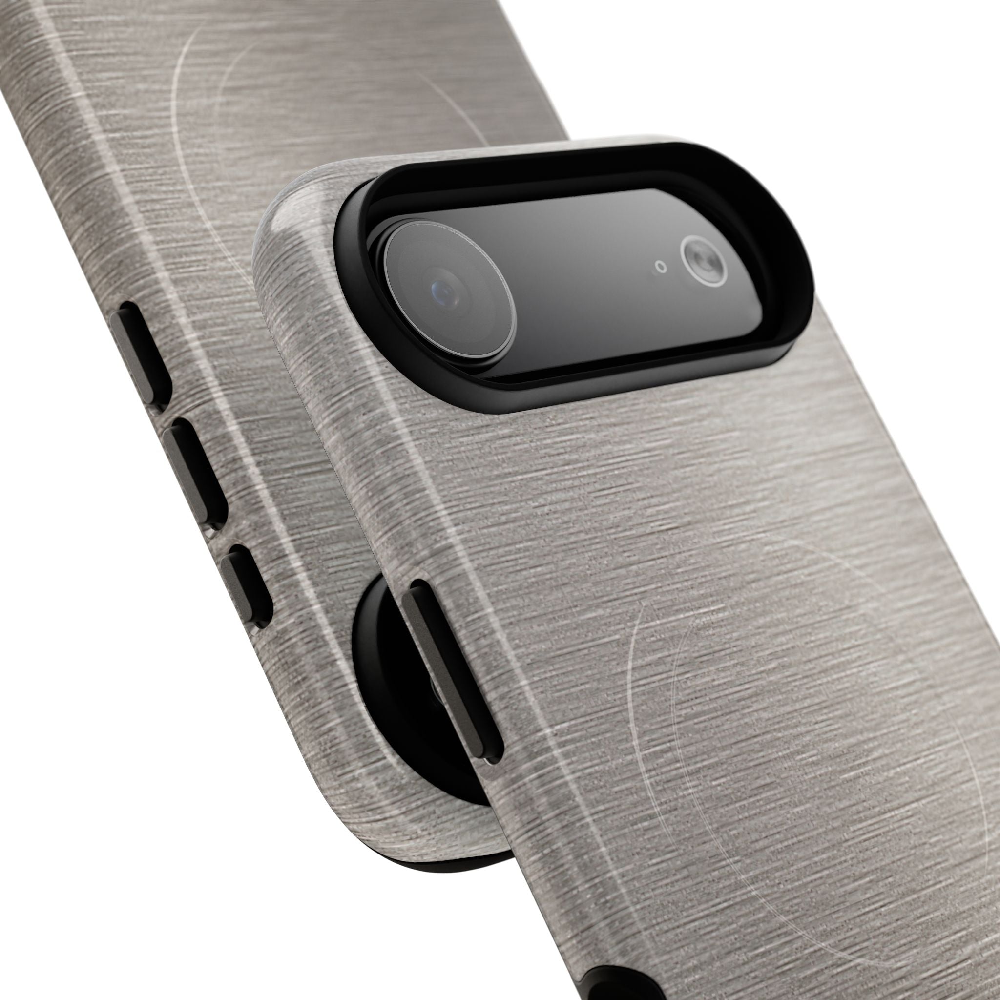 Grey Tough 2.0 Magsafe Phone Case for iPhone - Brushed Nickel Linen