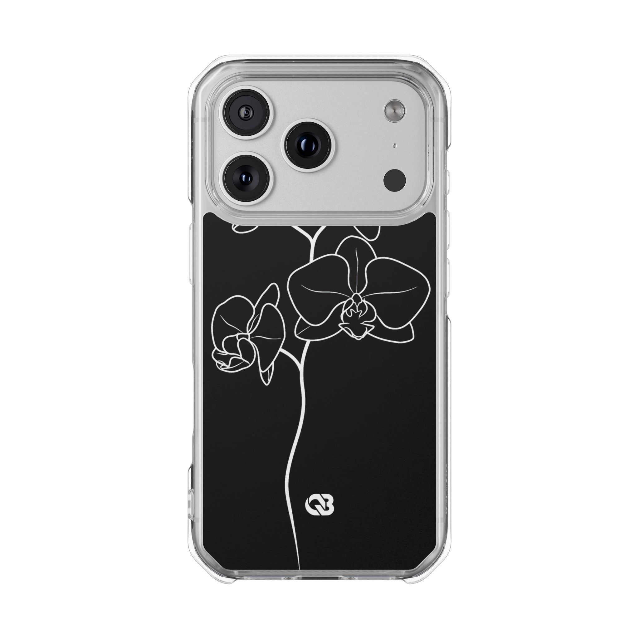 Black Impact MagSafe Phone Case for iPhone - Noir Alabaster Orchid