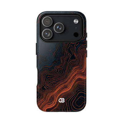 Black Tough Phone Case for iPhone - Volcanic Basalt Map