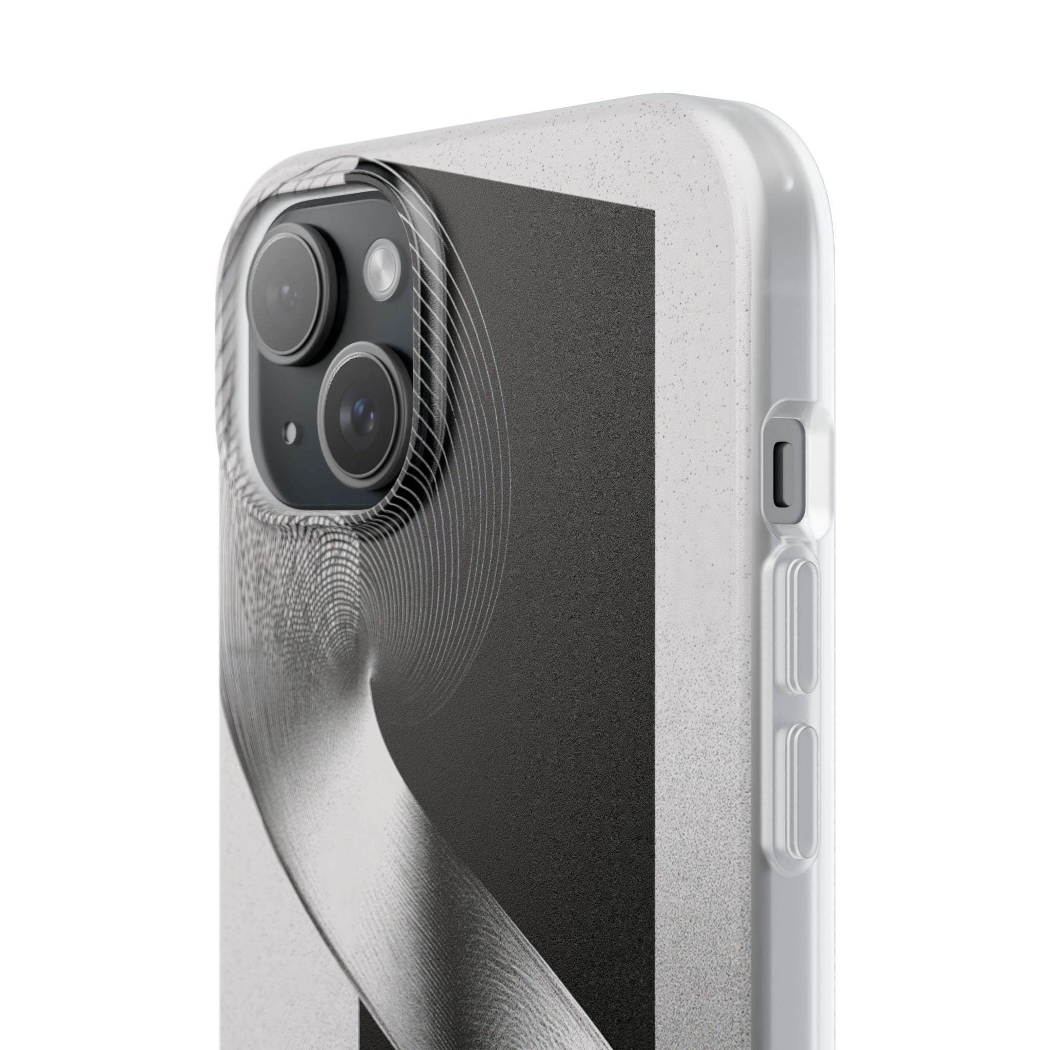 Grey Lite Phone Case for iPhone - Obsidian Moiré Wave