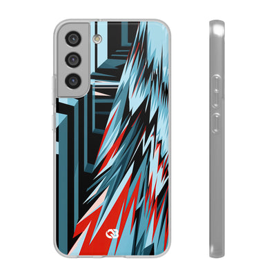 Blue Lite Phone Case for Samsung - Glitch Peak Cyan