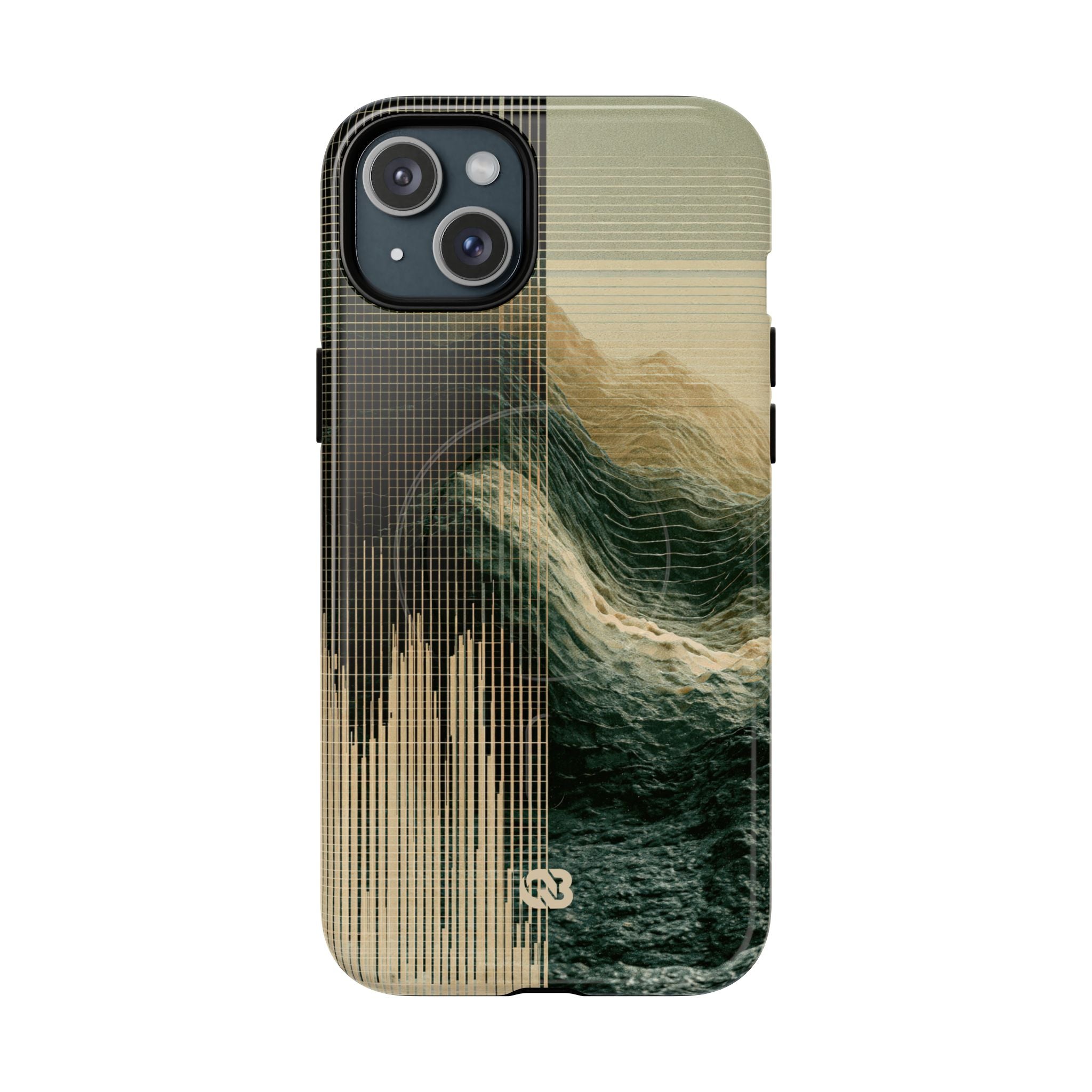 Beige Tough 2.0 Magsafe Phone Case for iPhone - Veridian Data Ridge