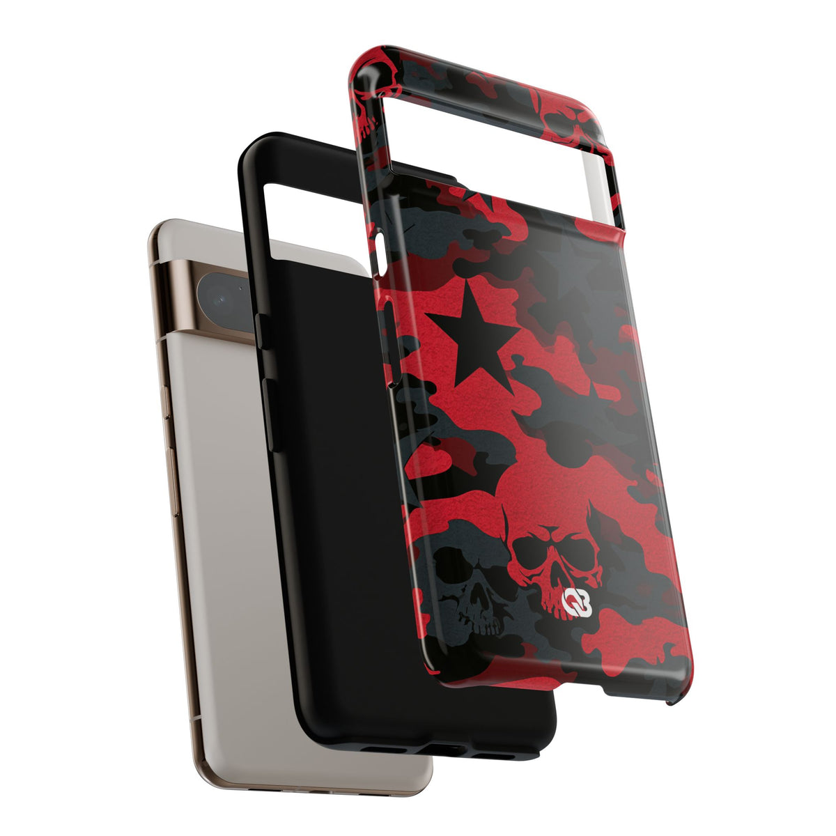 Crimson Skull Camo · Tough Phone Case for Pixel ·  Red