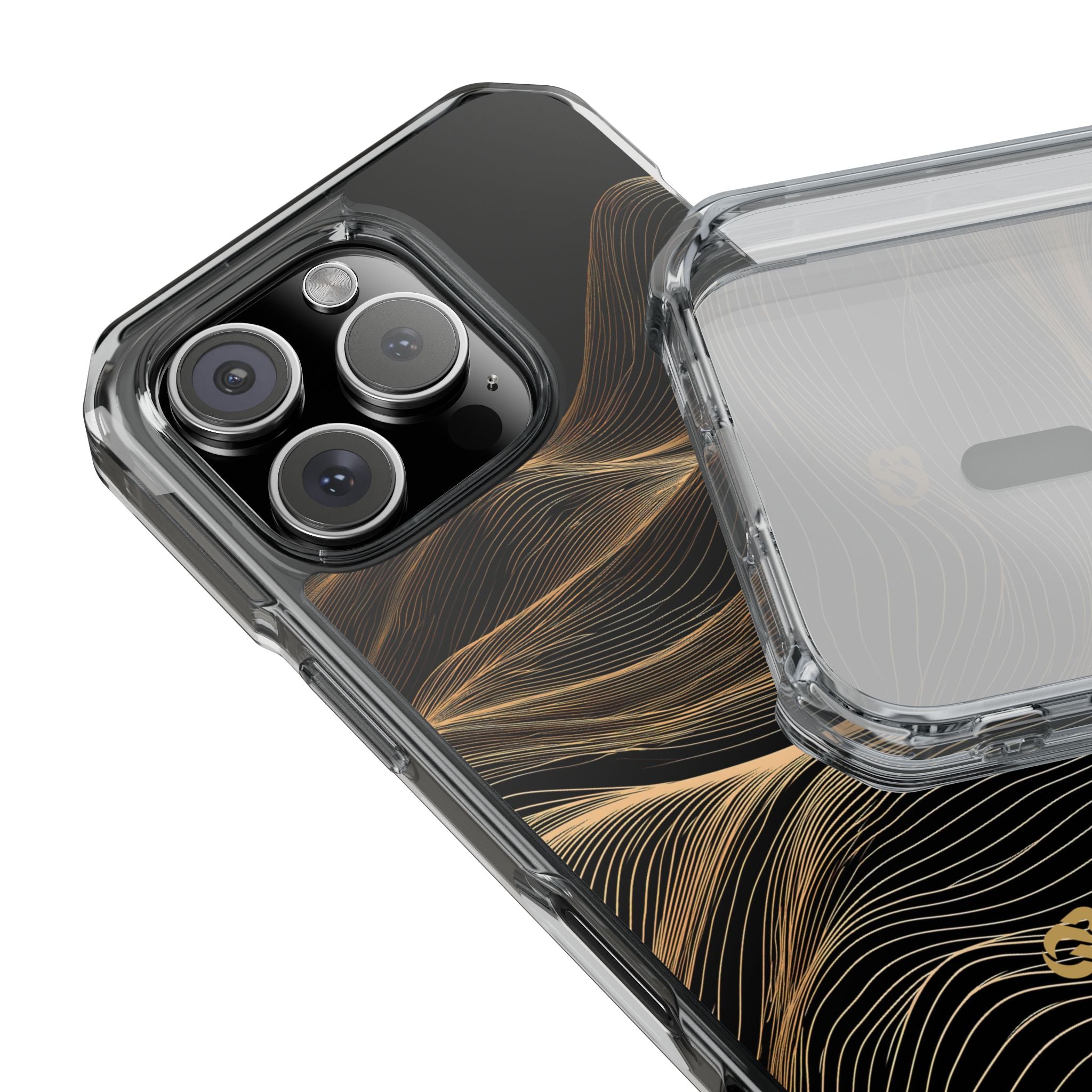 Black Impact MagSafe Phone Case for iPhone - Copper Topo Ridge