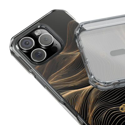 Black Impact MagSafe Phone Case for iPhone - Copper Topo Ridge