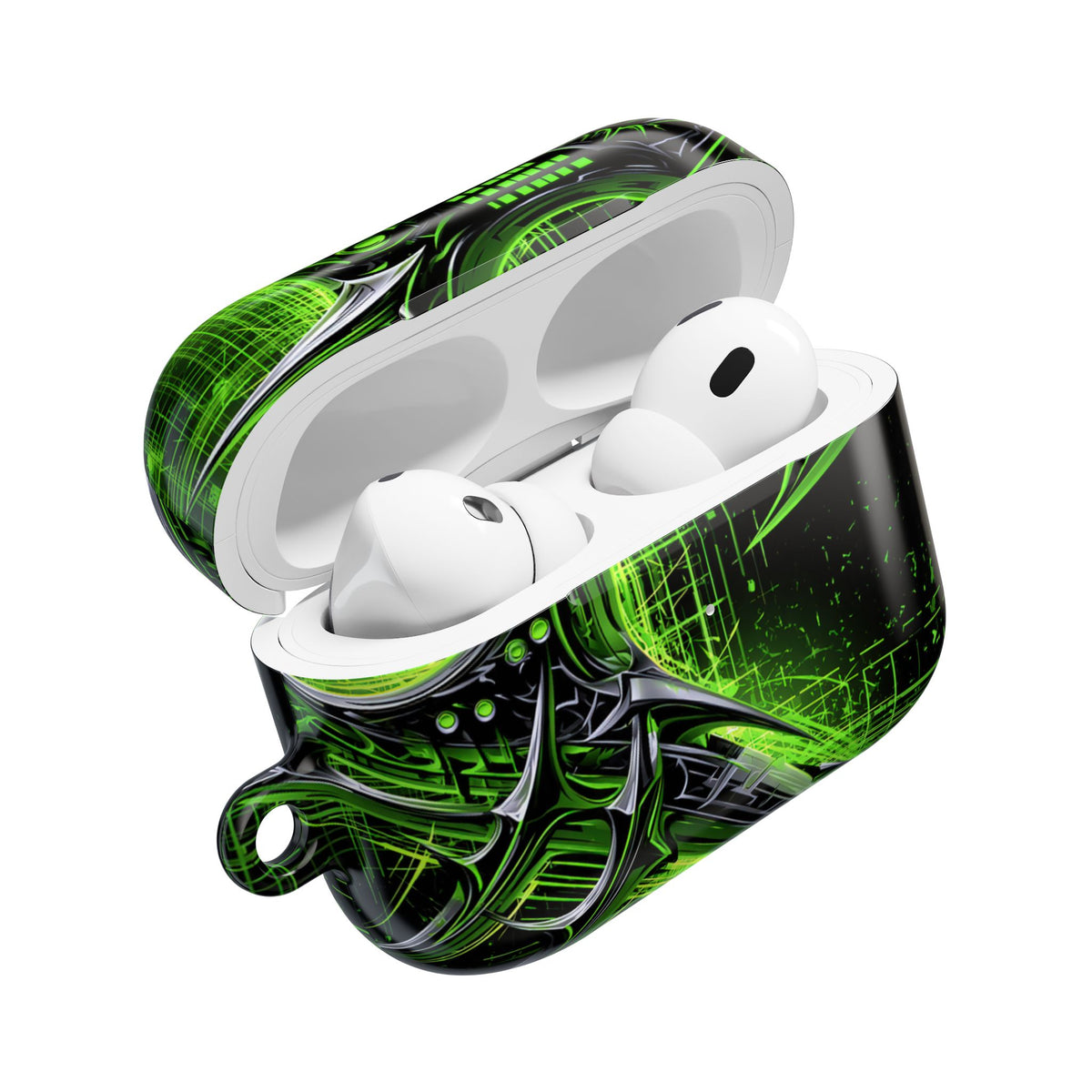 Cyber Sigil Grid · Hard Case for AirPods & AirPods Pro · Green