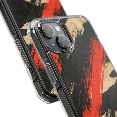 Urban Slash Camo · Clear Impact Magnetic Phone Case for iPhone · Black