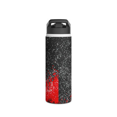 Crimson Noir Drip · Insulated Water Bottle · Black