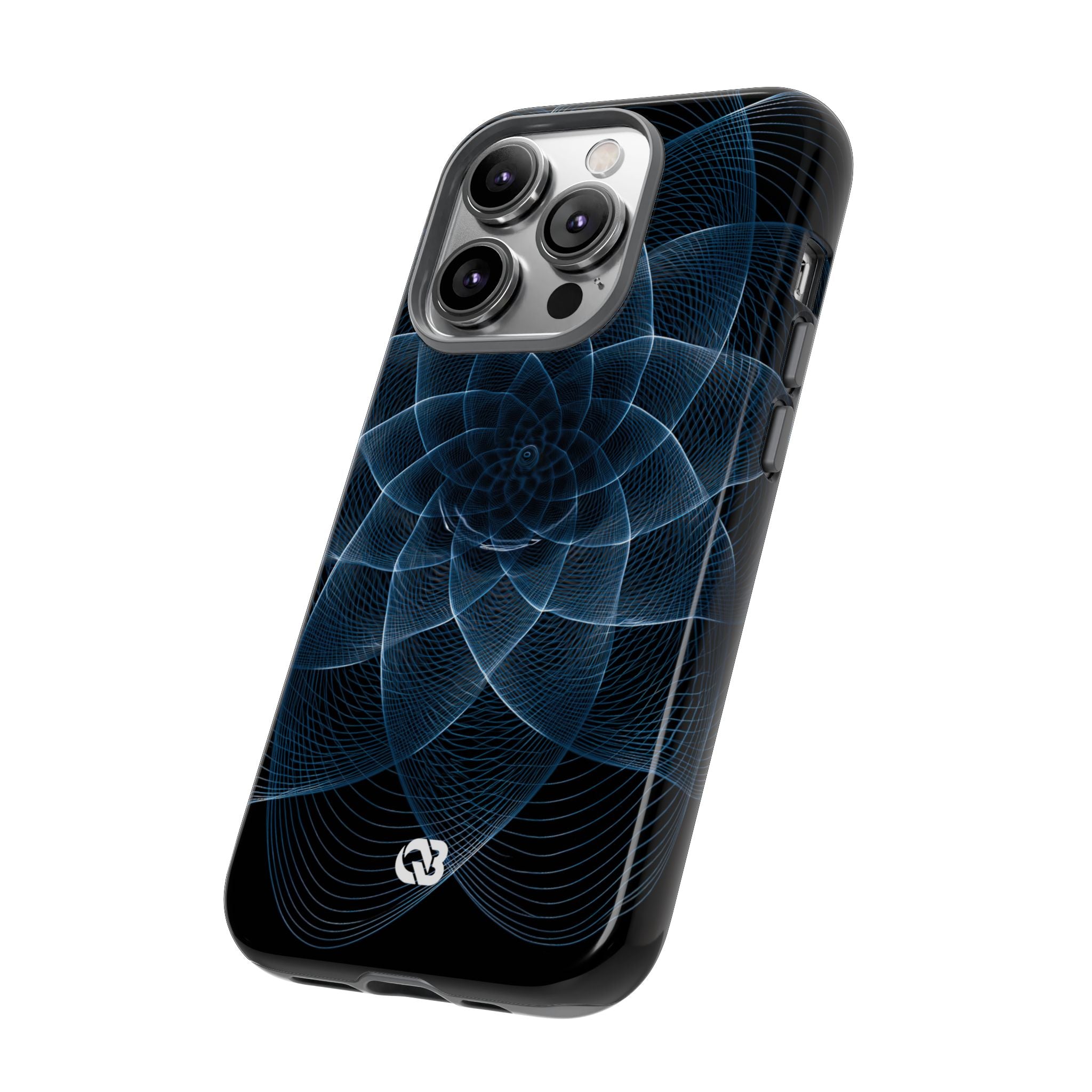 Blue Tough Phone Case for iPhone - Cobalt Geometric Bloom