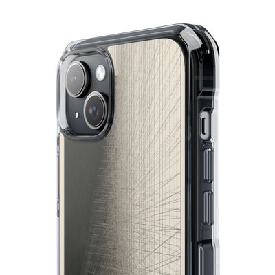 Beige Impact MagSafe Phone Case for iPhone - Brutalist Graphite Grid