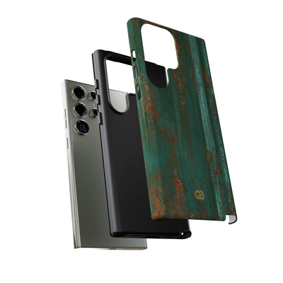 Teal Tough Phone Case for Samsung - Verdigris Copper Siding