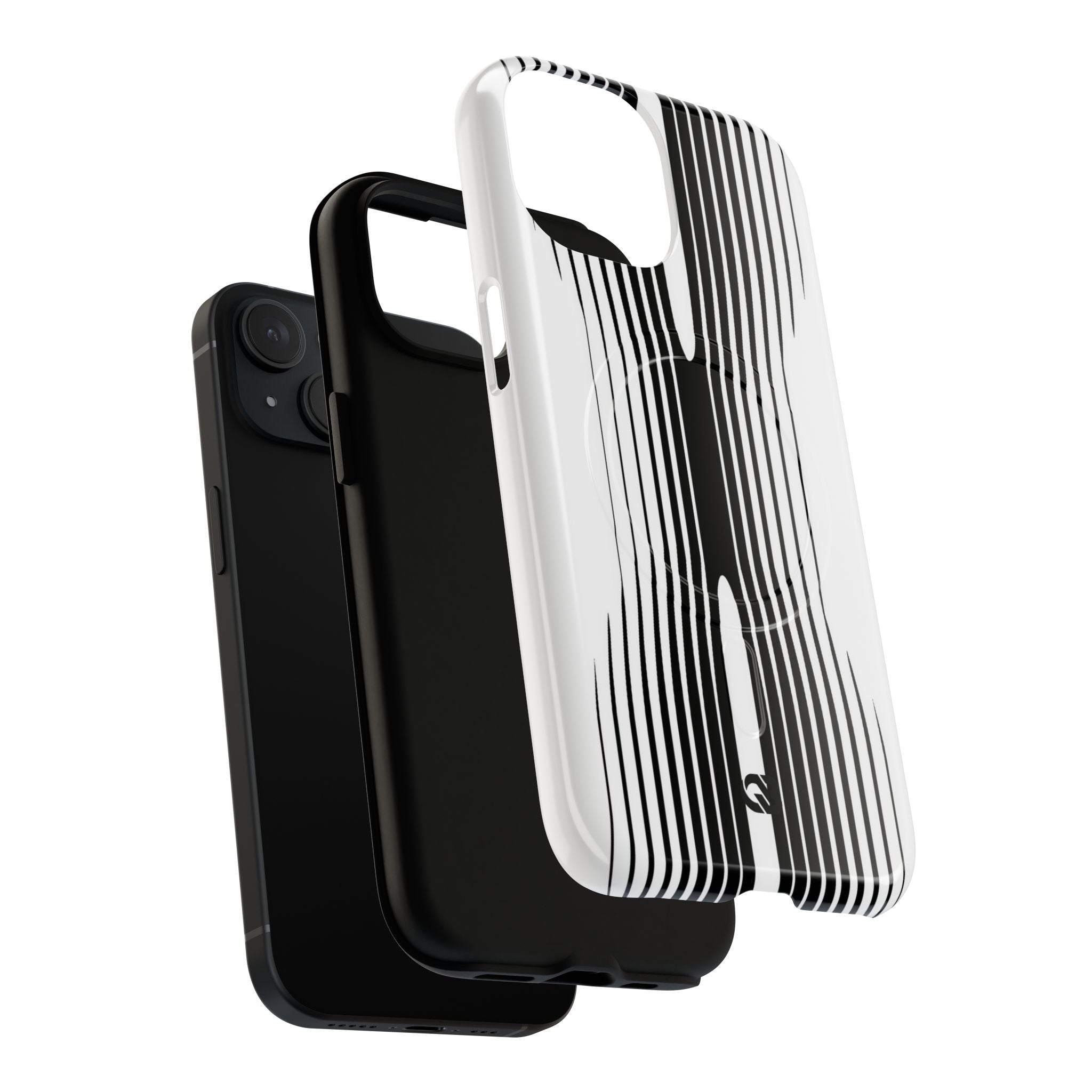 White Tough 2.0 Magsafe Phone Case for iPhone - Kinetic Mono Distortion