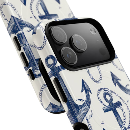 Navy Anchor Loop iPhone 17 Pro Case - Tough+ - CASE•BOB