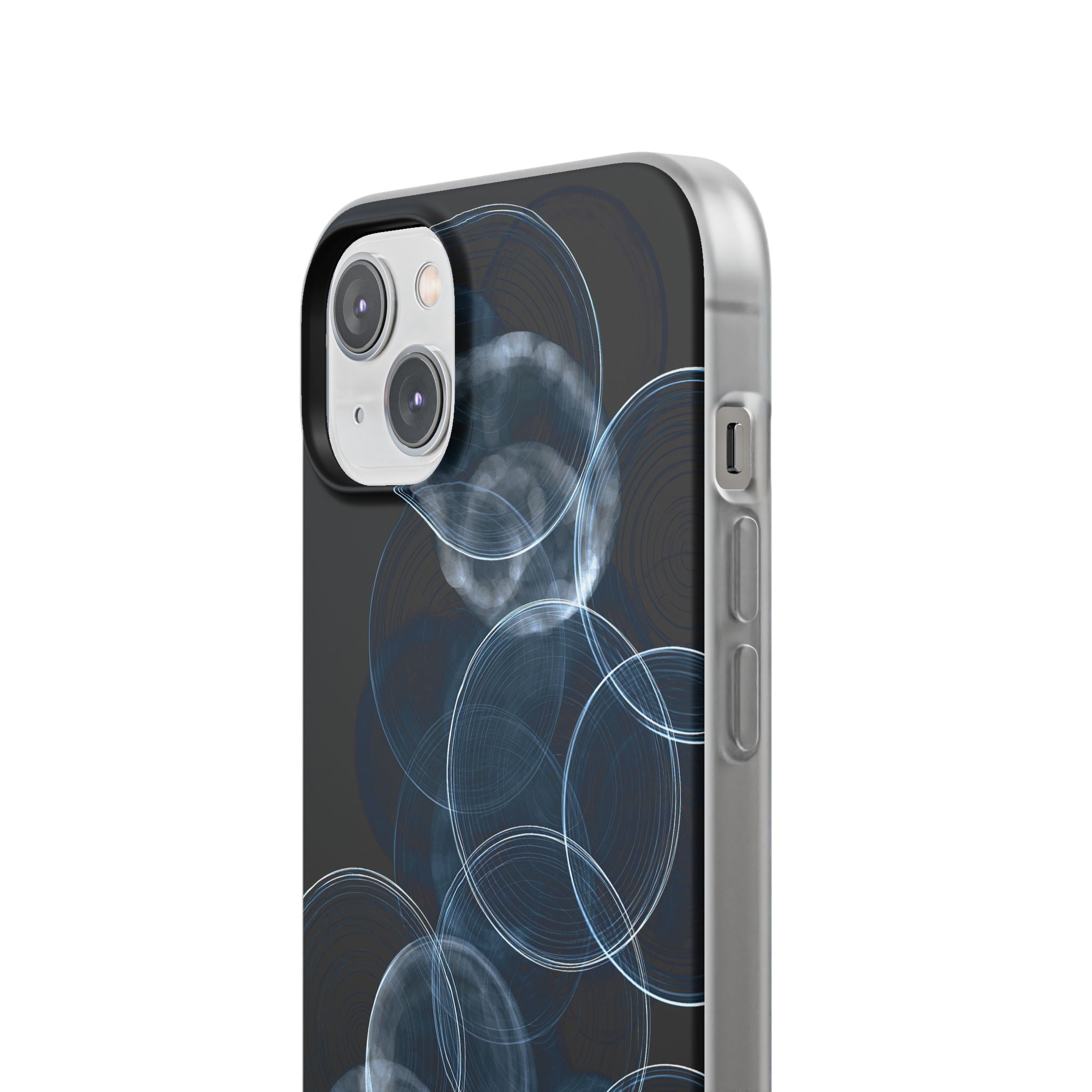 Blue Lite Phone Case for iPhone - Cyan Pulse Ripple