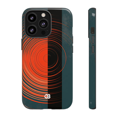 Teal Tough Phone Case for iPhone - Burnt Slate Radial