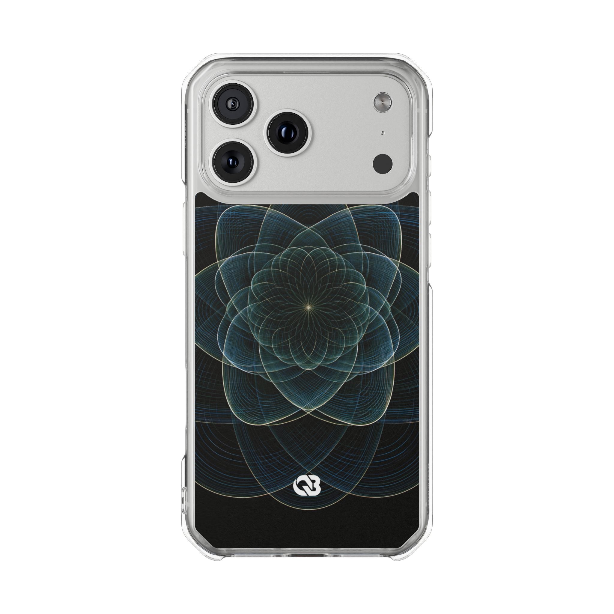 Blue Impact MagSafe Phone Case for iPhone - Celestial Wireframe Bloom