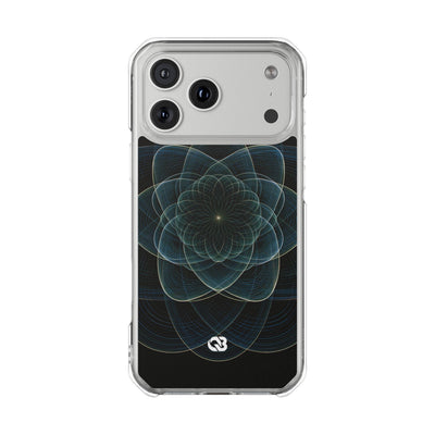 Blue Impact MagSafe Phone Case for iPhone - Celestial Wireframe Bloom