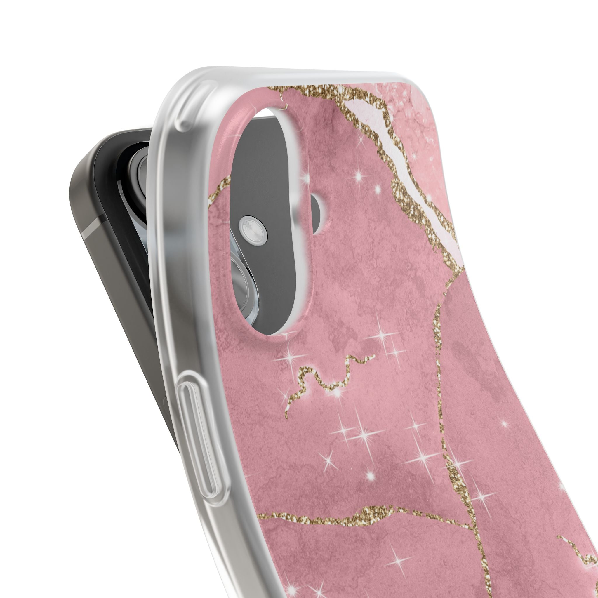 Rose Sparkle Marble · Soft Coque de téléphone pour iPhone