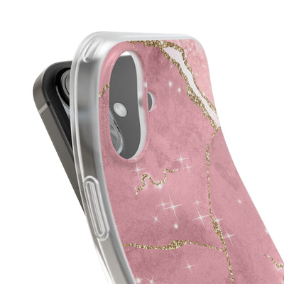 Rose Sparkle Marble · Soft Coque de téléphone pour iPhone