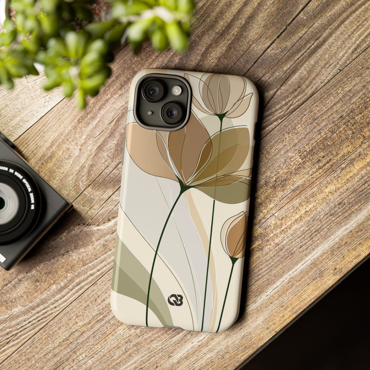 Translucent Petal Contour · Tough Phone Case for iPhone · Beige