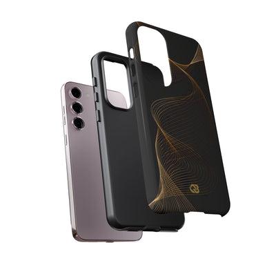 Golden Contour Flow · Tough Phone Case for Samsung · Black