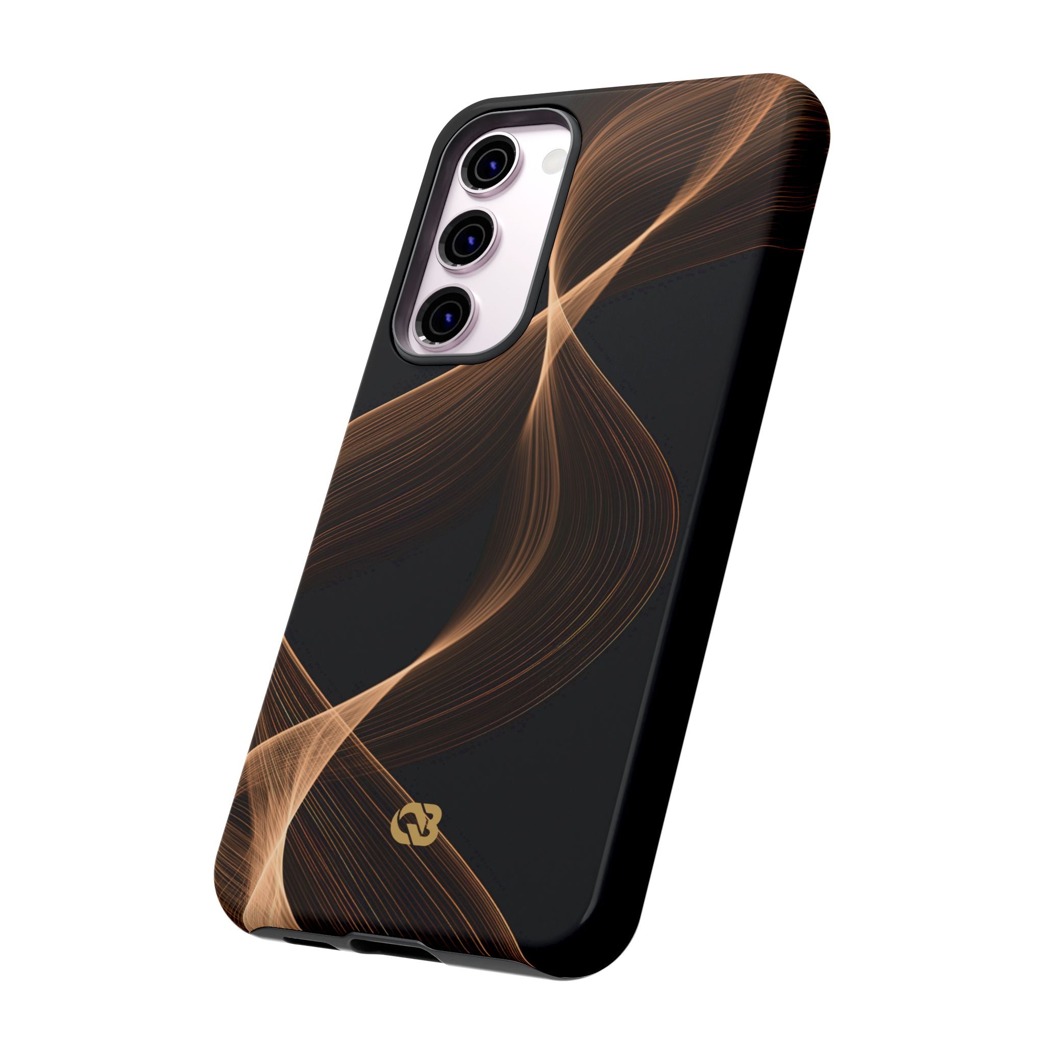 Brown Tough Phone Case for Samsung - Copper Silk Wave
