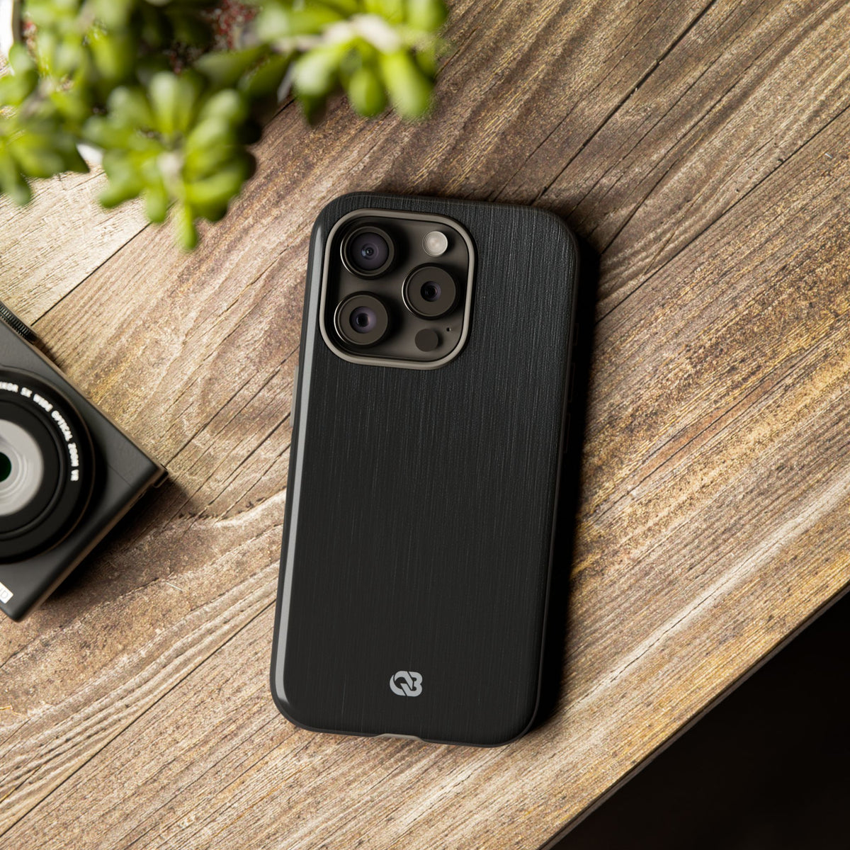 Obsidian Brushed Steel · Tough Phone Case for iPhone · Black