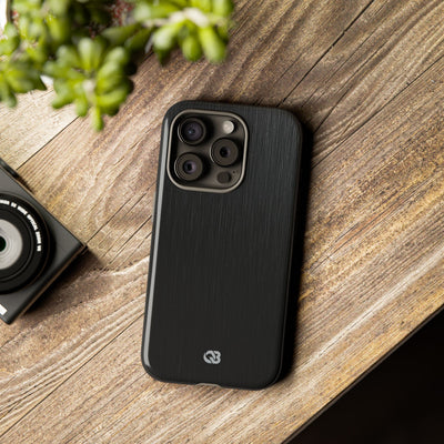 Obsidian Brushed Steel · Tough Phone Case for iPhone · Black
