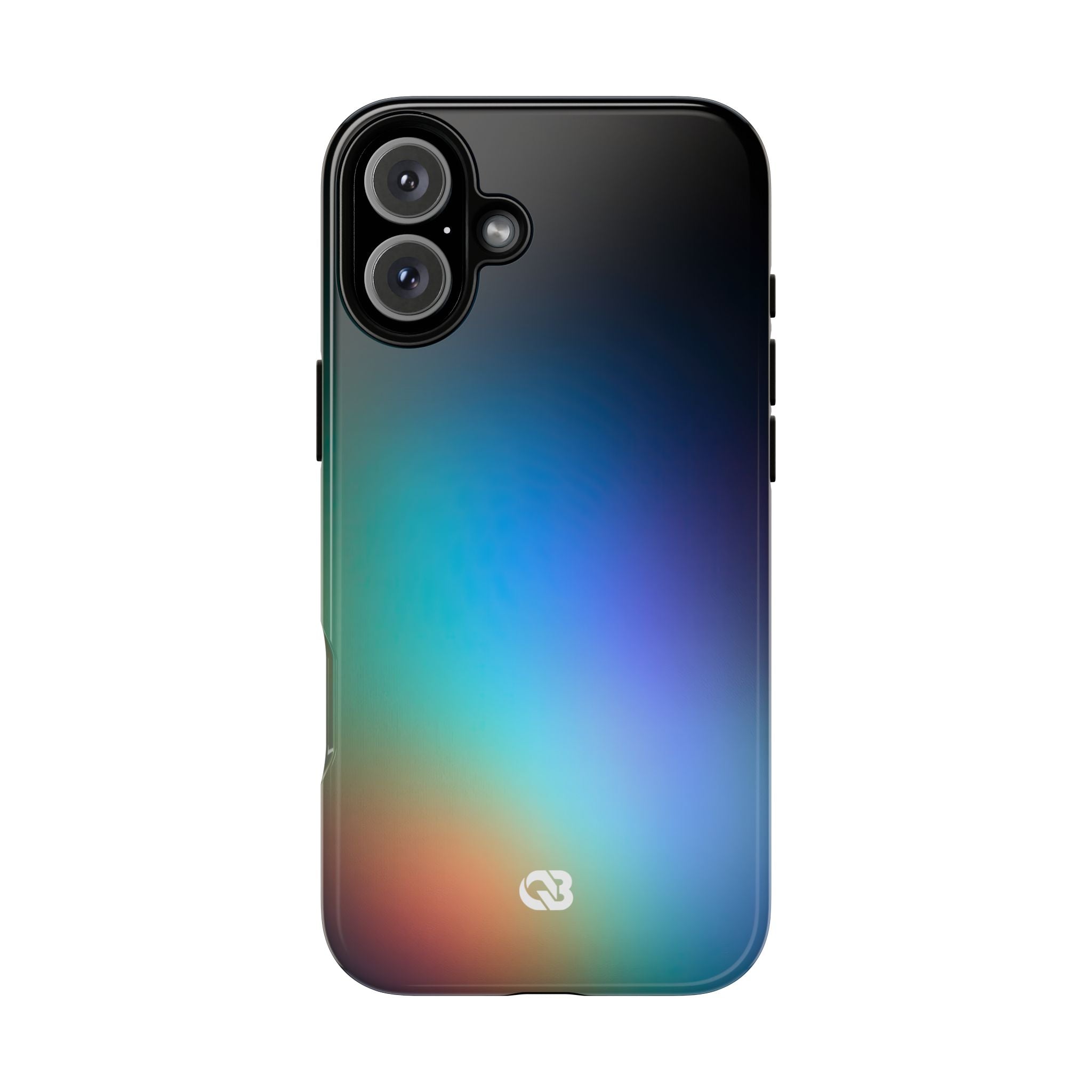 Black Tough Phone Case for iPhone - Electric Prism Grain