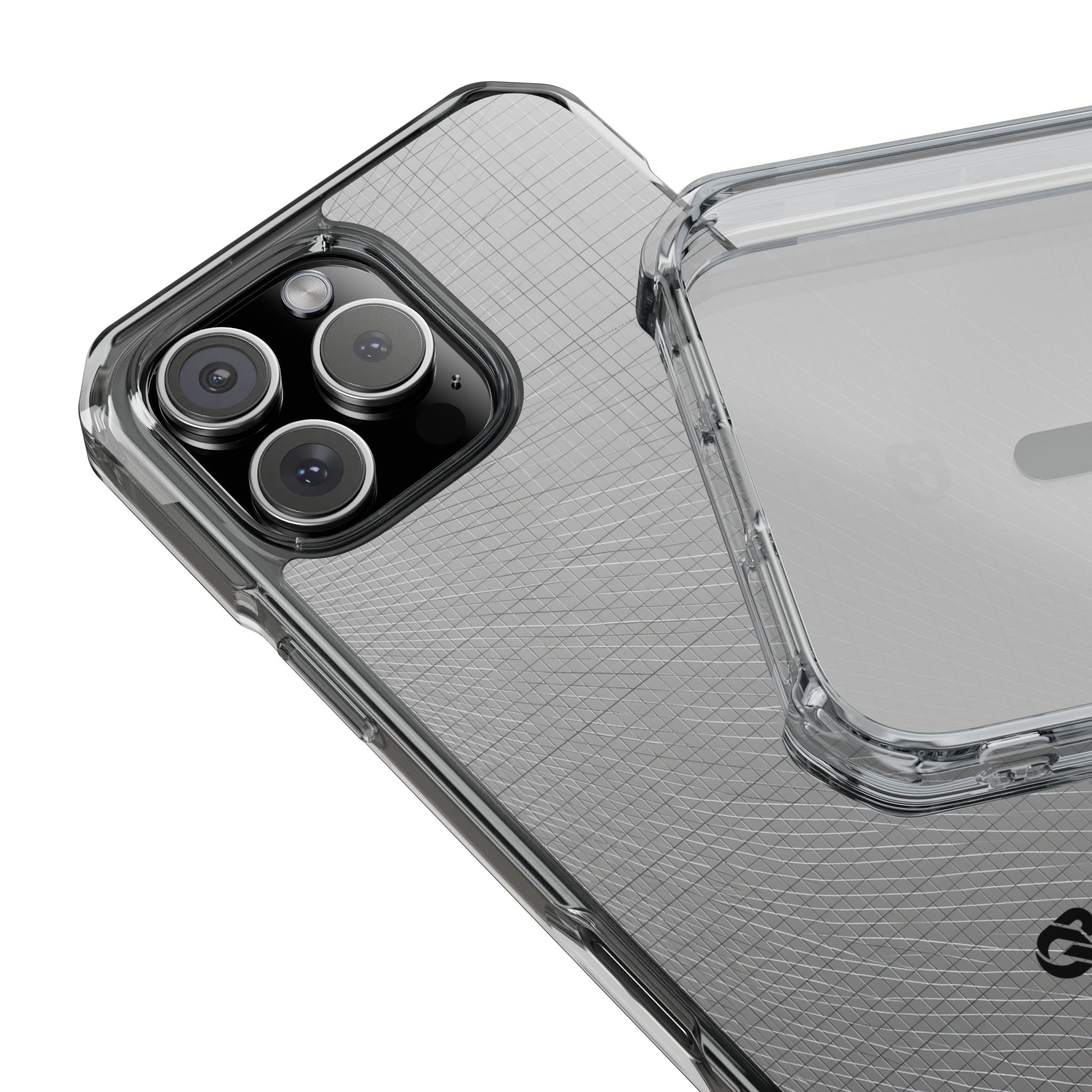 Grey Impact MagSafe Phone Case for iPhone - Chrome Mesh Warp
