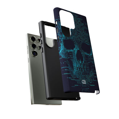 Cyan Glitch Skull · Tough Phone Case for Samsung