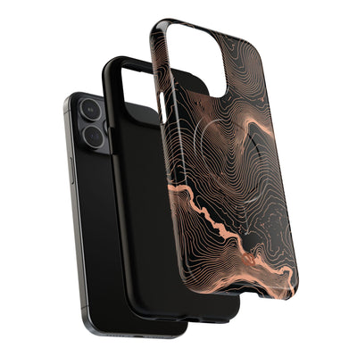 Orange Tough 2.0 Magsafe Phone Case for iPhone - Salmon Ridge Topo