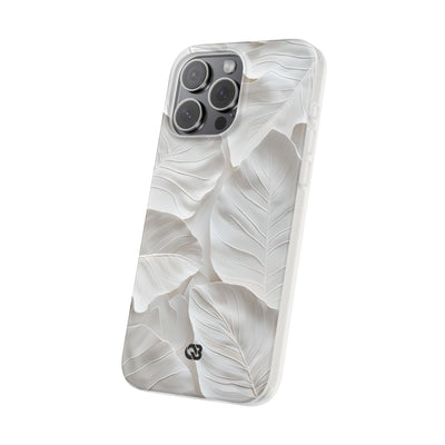Sculpted Ivory Leaves · Soft Phone Case for iPhone