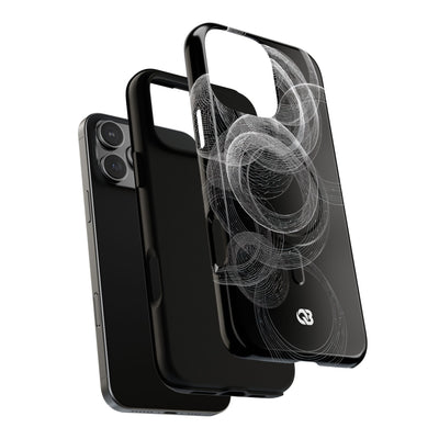 Black Tough 2.0 Magsafe Phone Case for iPhone - Kinetic Wireframe Orbit