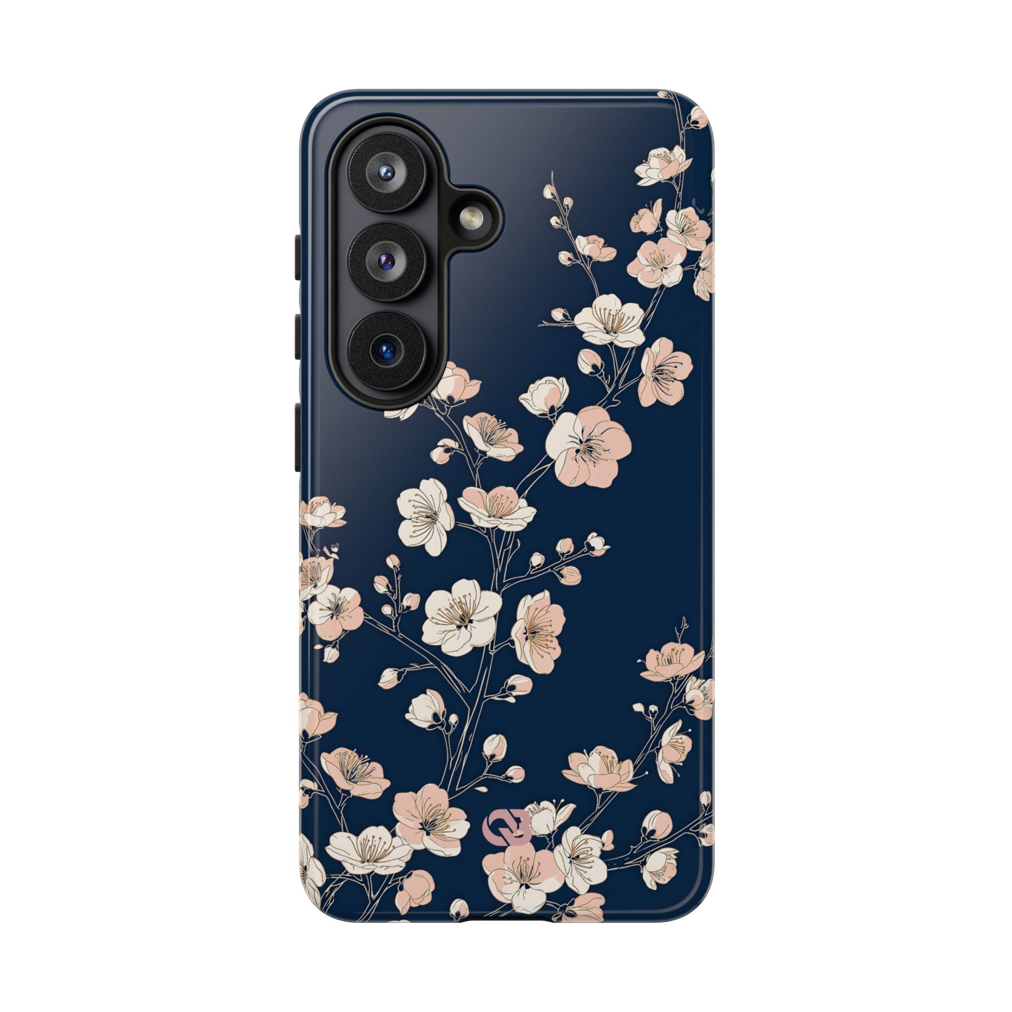 Blue Tough Phone Case for Samsung - Midnight Peach Sakura