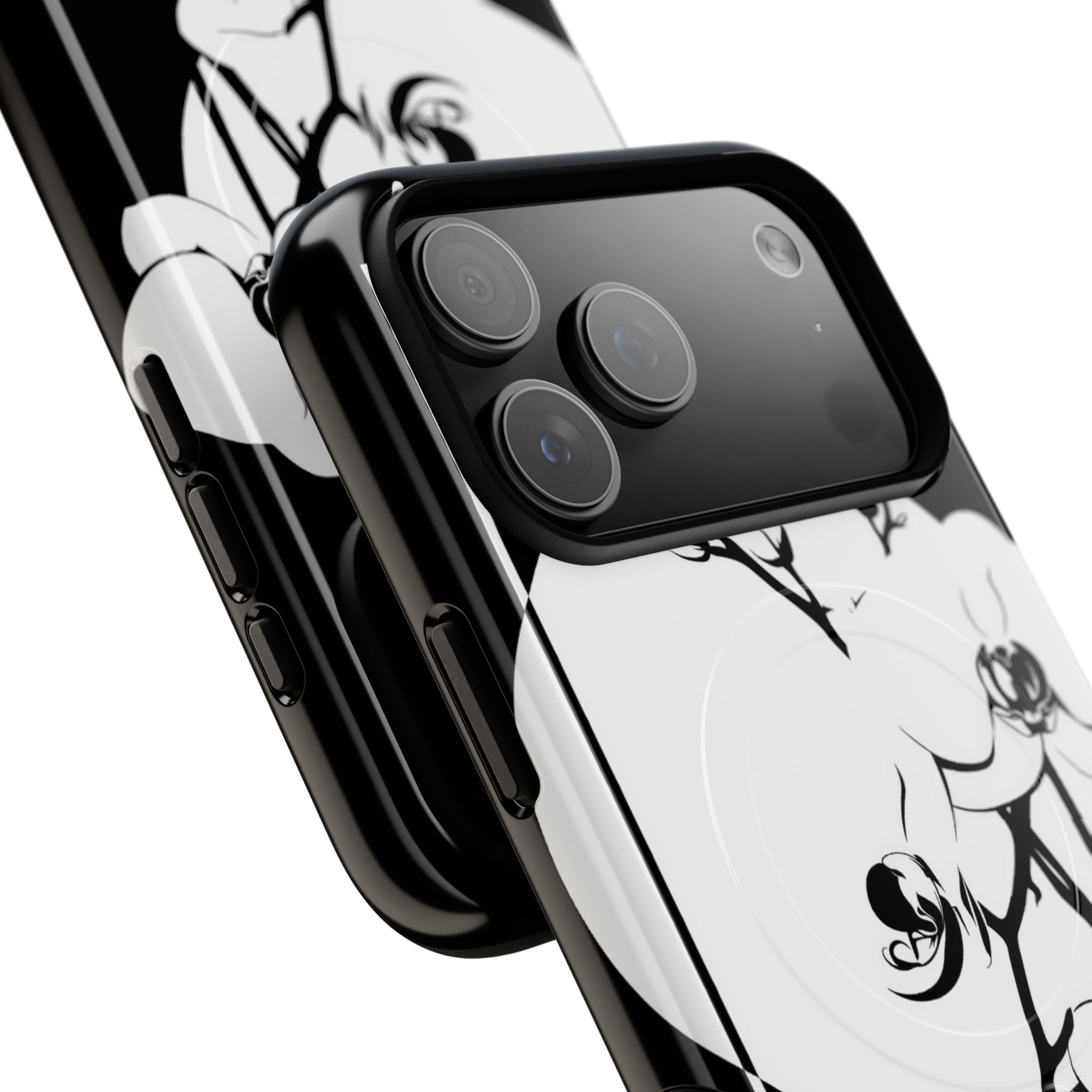 Black Tough 2.0 Magsafe Phone Case for iPhone - Lunar Orchid Grid