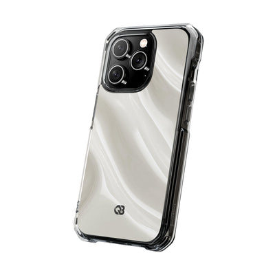 Liquid Enamel Fold · Clear Impact Magnetic Phone Case for iPhone ·  White