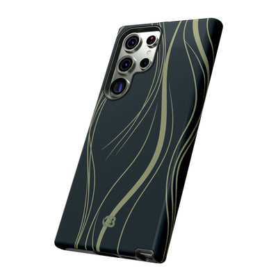 Green Tough Phone Case for Samsung - Obsidian Sage Flow