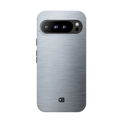 Silver Tough Phone Case for Google Pixel - Satin Chrome Grain
