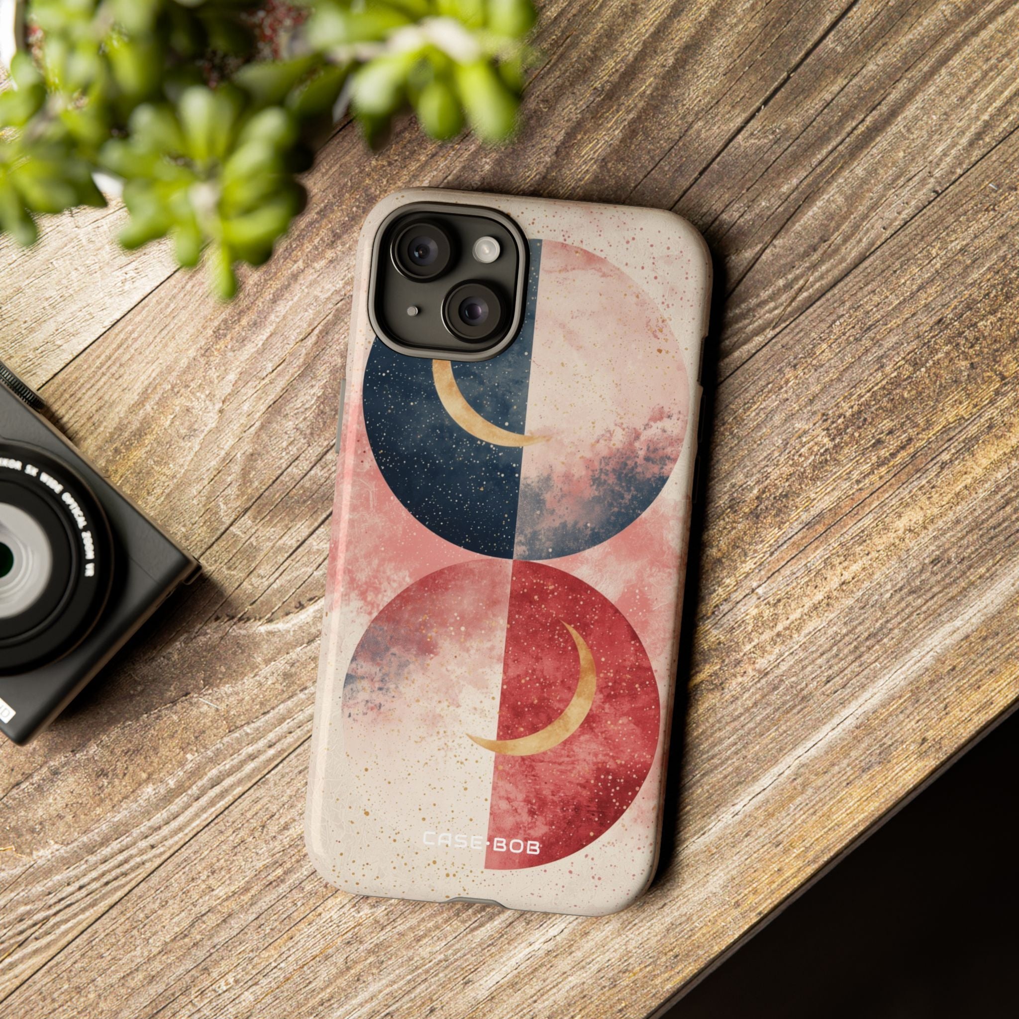 Gouden Halvemaan Cirkels iPhone 15 Plus Case - Tough